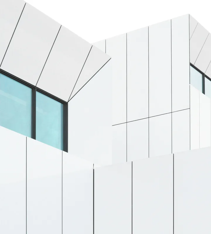 Vue sur un bâtiment blanc
