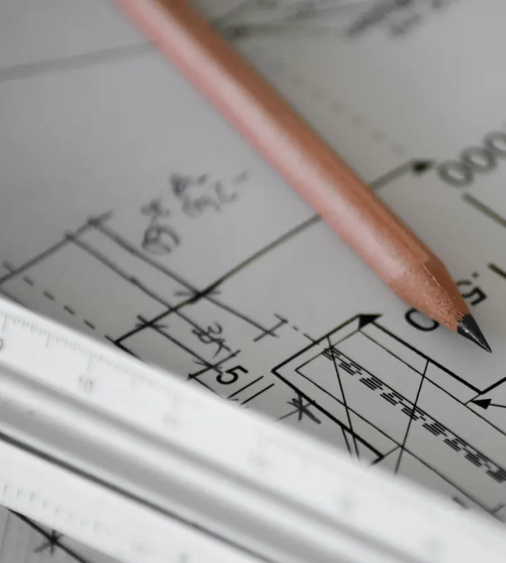 Plan de vente immobilier avec crayon