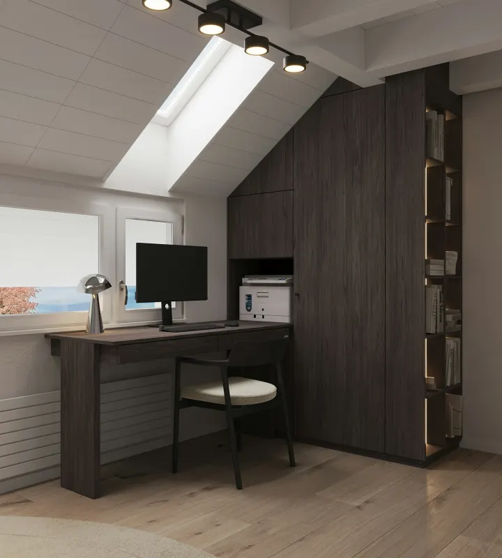 Vue sur une chambre avec ordi