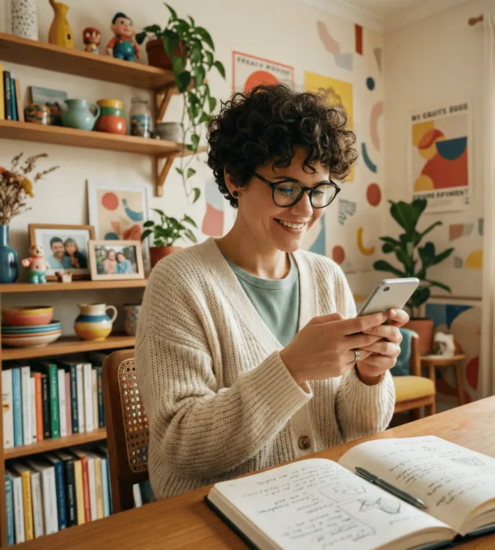 Une femme sur son téléphone