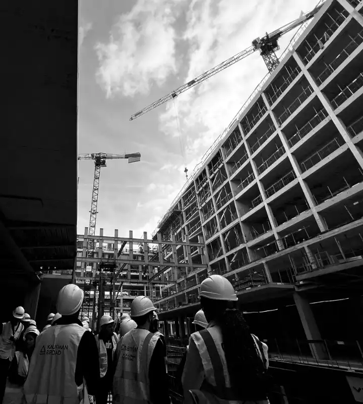Vue chantier Kaufman & Broad noir et blanc