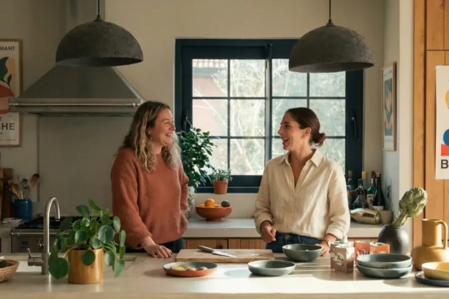 Deux femmes en train de cuisiner