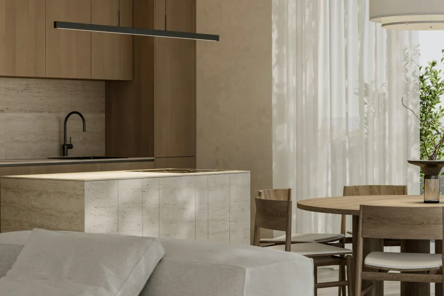 Canapé avec vue arrière sur table